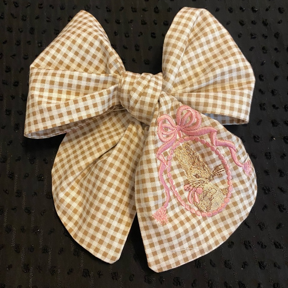 Girl’s Embroidered Easter Hair Bow NEW